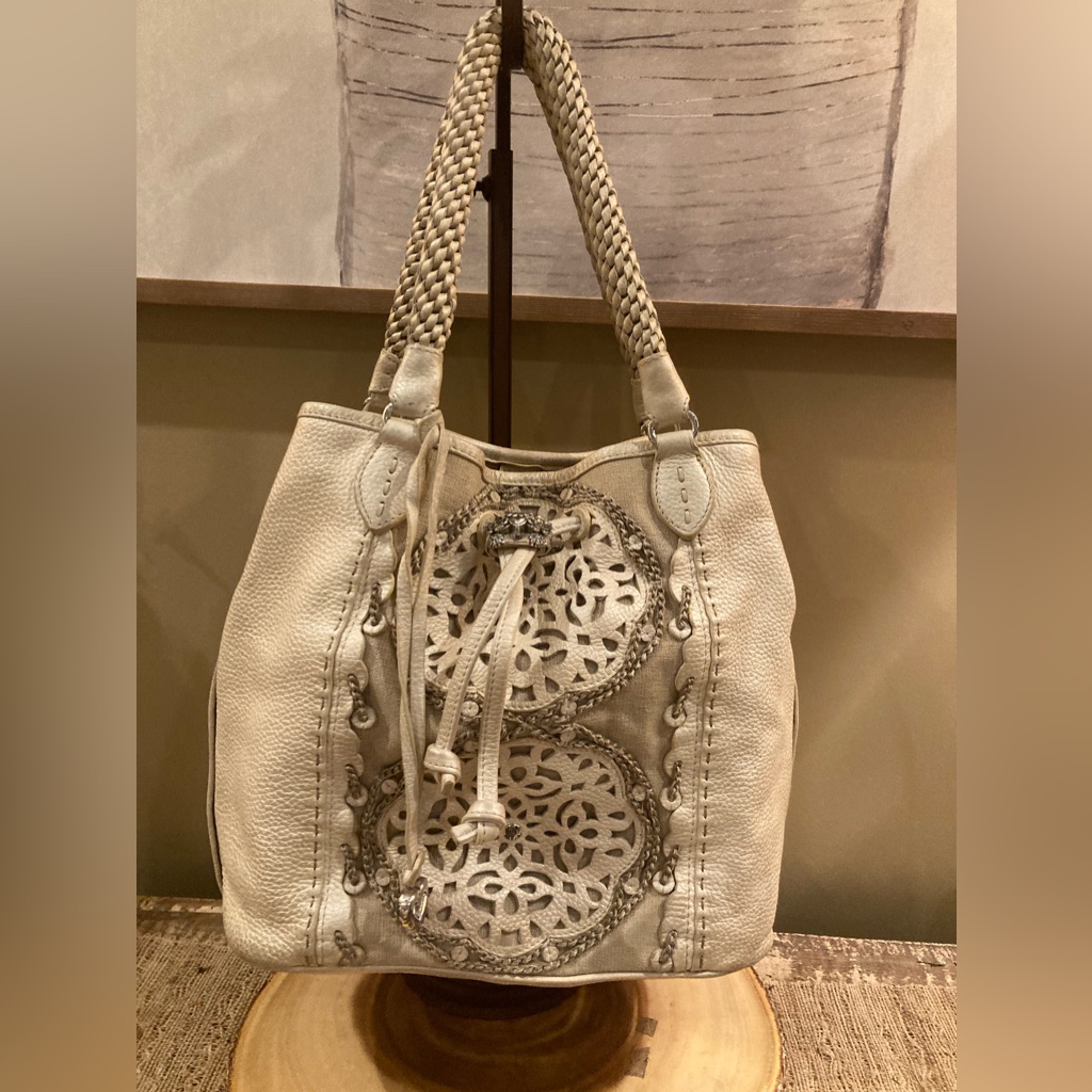 Brighton Collectibles Masterpiece Nichola Leather Shoulder Crossbody Bag Laser